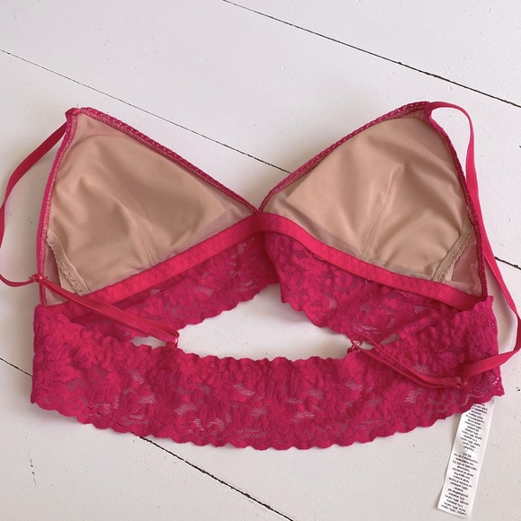 Hanky Panky Signature Lace Padded Triangle Bralette - Hot pink, Size: la… - Picture 6 of 6